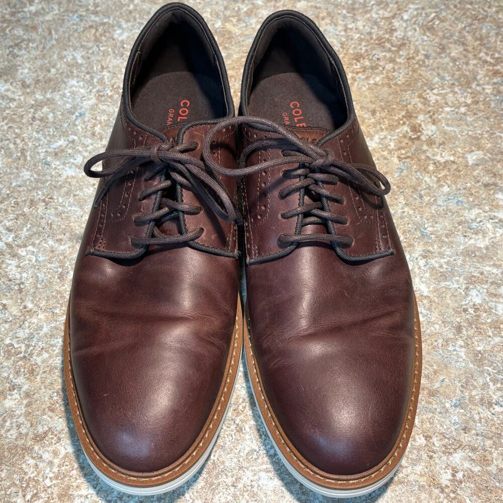 Cole Haan Men's Classic Brown Go to Plain Toe Lace Up Oxfords Size 11M - Picture 10 of 12